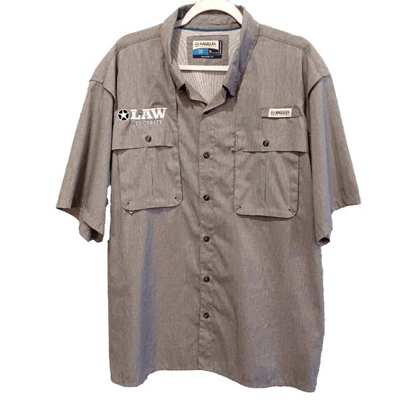Magellan Other - Magellan Fishgear Sport Shirt Mens XL Gray Moisture Wicking Law Security Outdoor